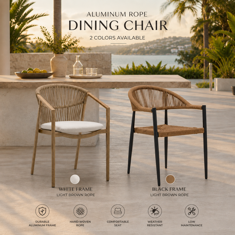 Aluminum Rope Dining Chair - Off White