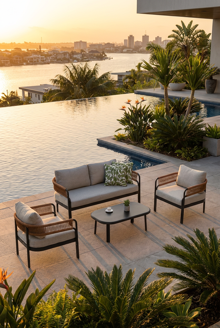 Gaia Alum Sofa Set